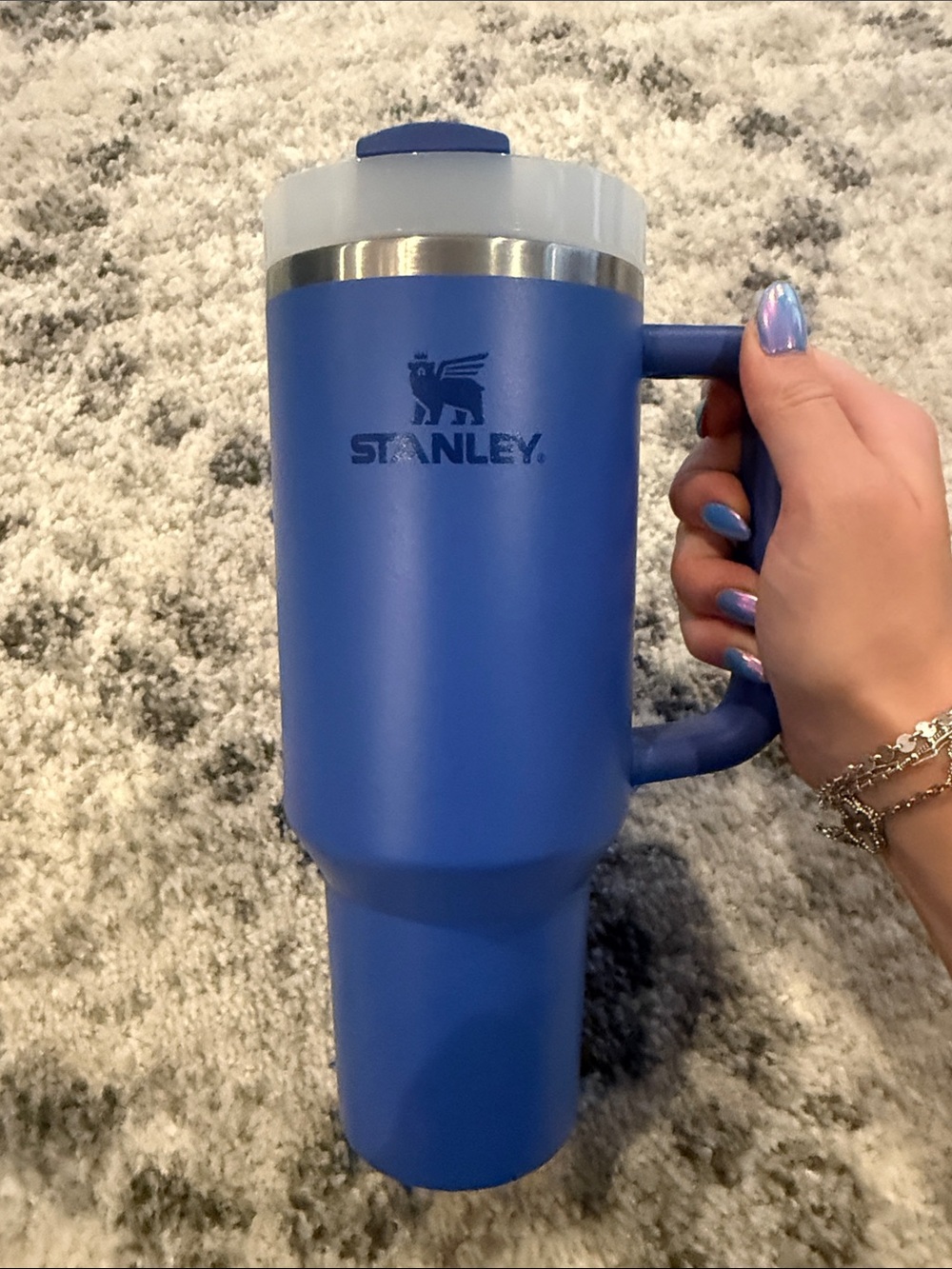 40 oz Stanley Blue Insulated Travel Mug with Handle